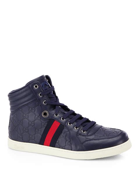 gucci hi top sneakers blue|Gucci high top sneakers beige.